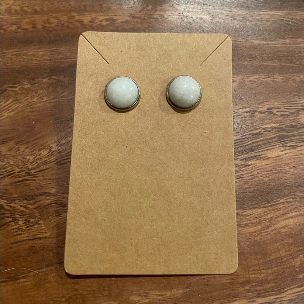 Milky quartz stud earrings